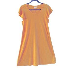 GAP yellow scoop neck flutter sleeve spring & summer dress M